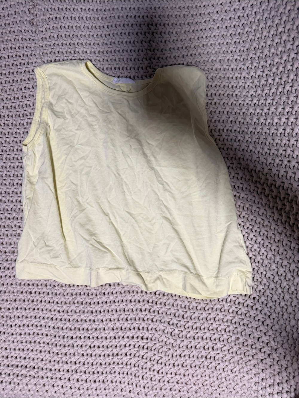 Double Zero Pale Yellow Sleeveless Tank Top